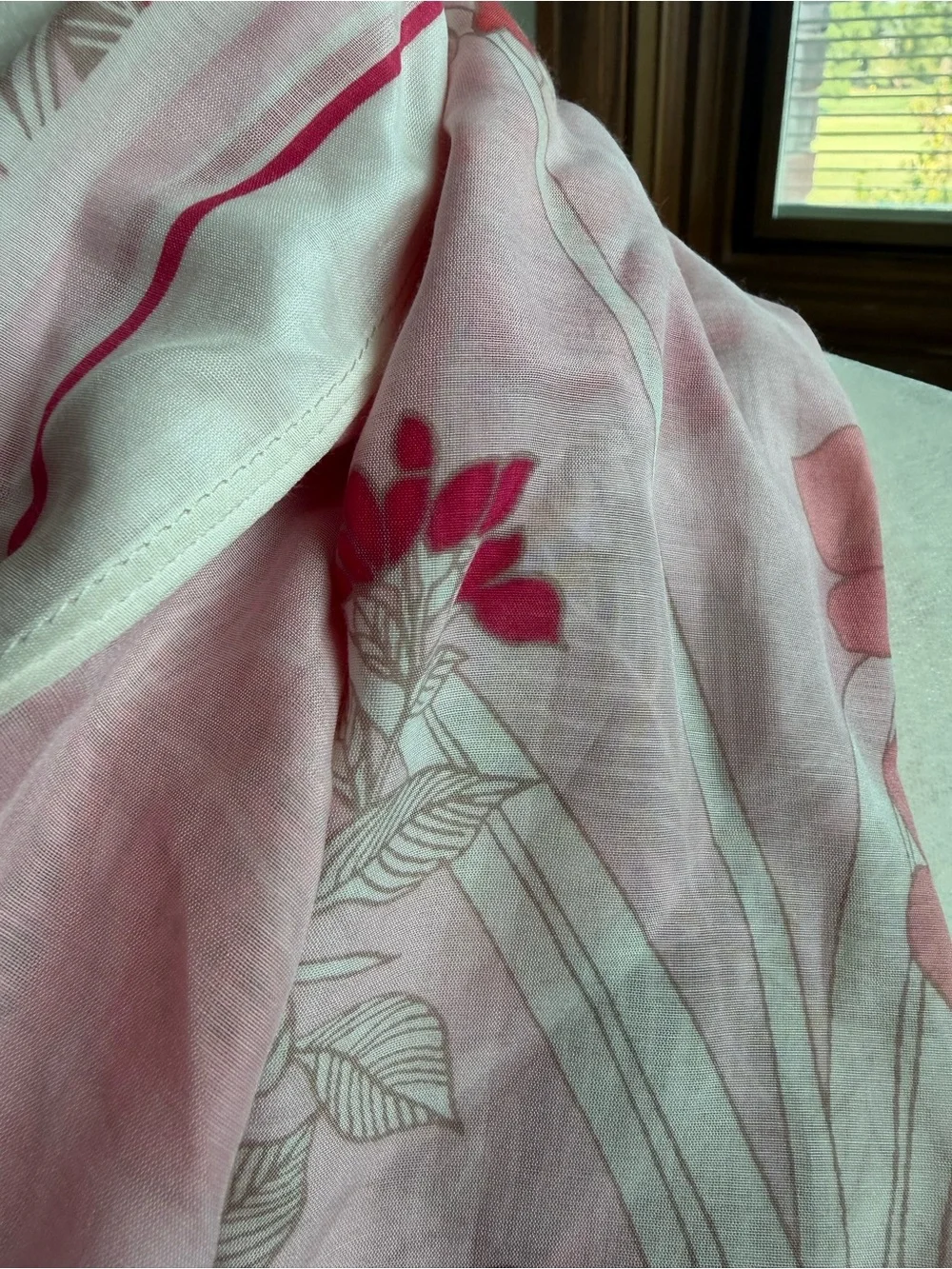 Talbots Pink & Cream Floral Scarf